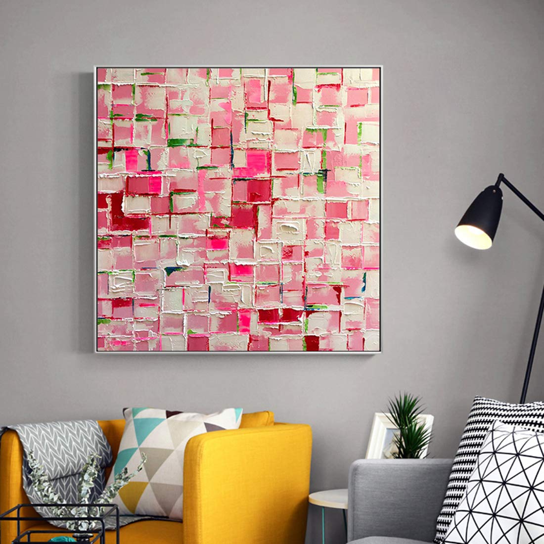 Amazon.co.jp: キャンバス上の油絵、モザイクアートスタイルの